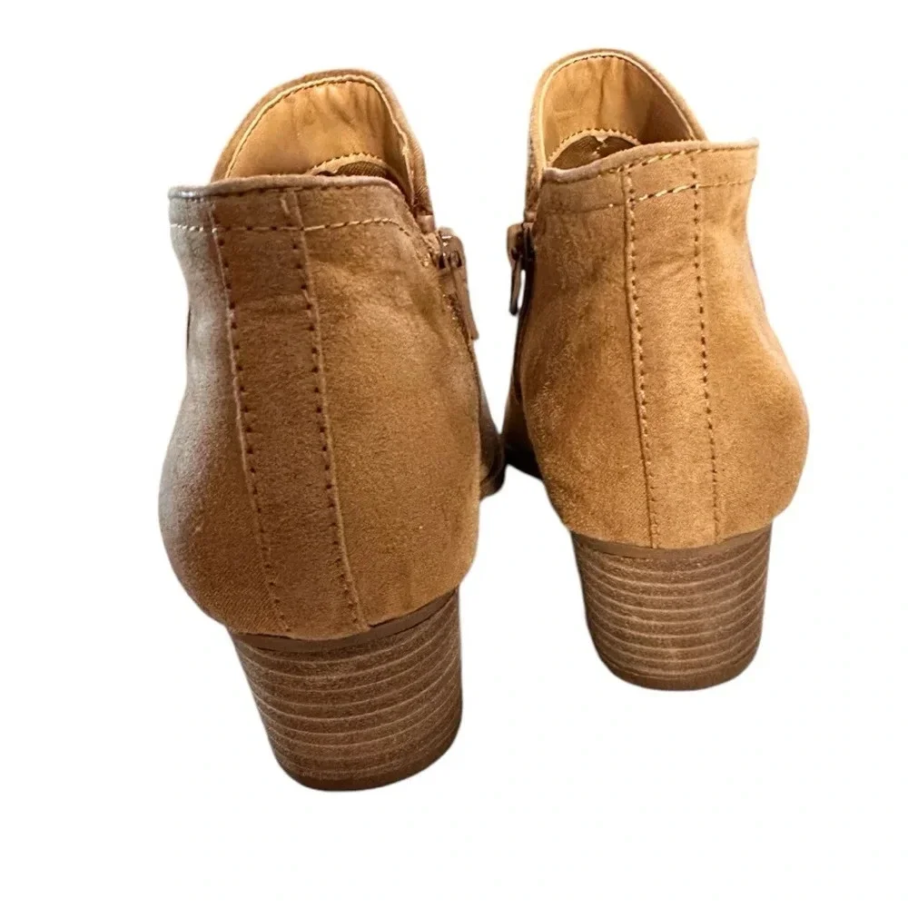 Girls Ankle Booties Low Stack Heel Casual Size Zip Ankle Boots